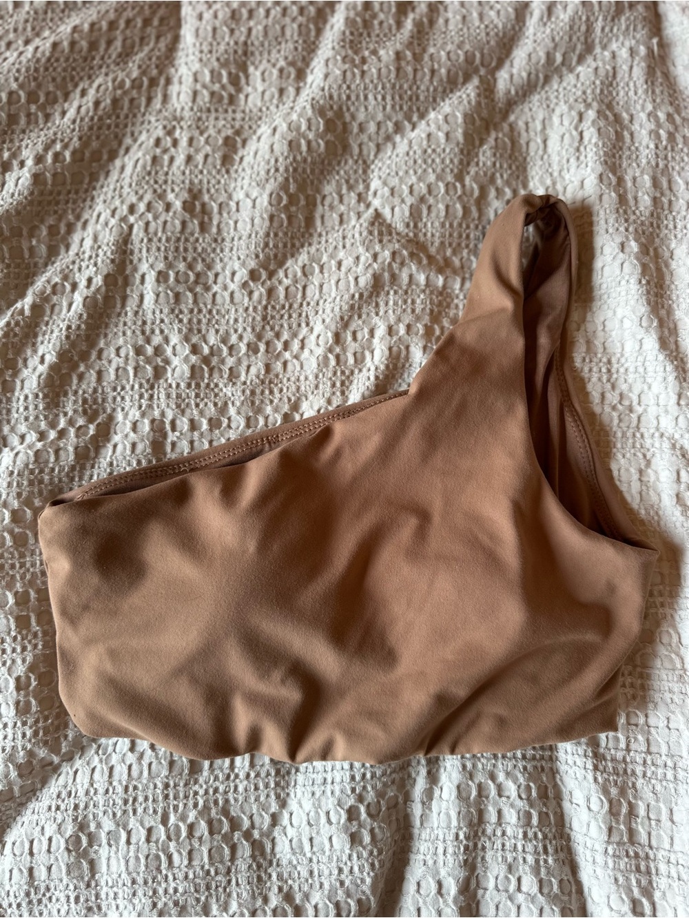 Ryderwear One-Shoulder Sports Bra in Tan